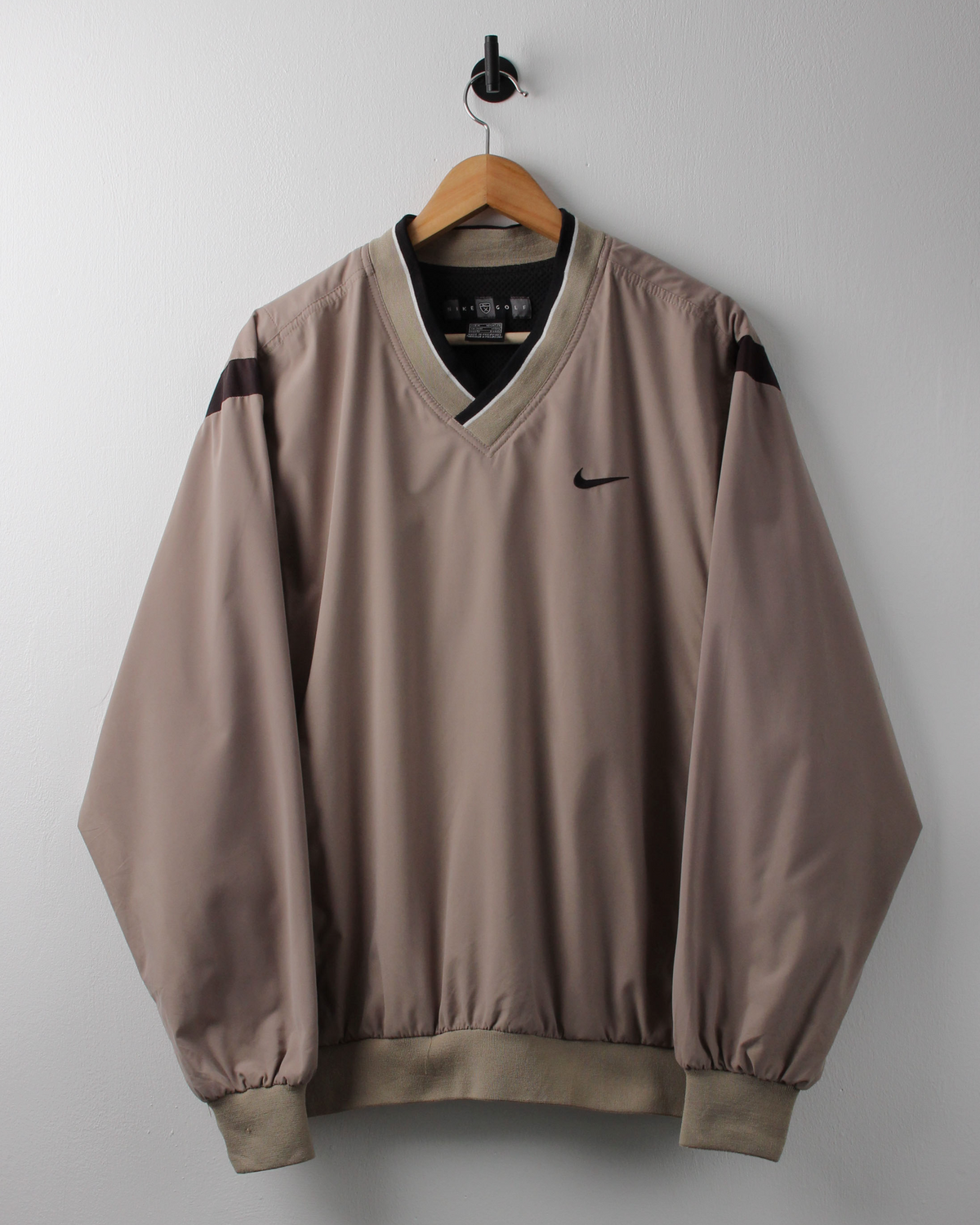 00s Nike Brown V-Neck Windbreaker (M)
