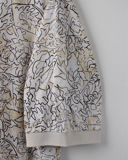 90s Nike White & Cream Abstract Polo (XL)