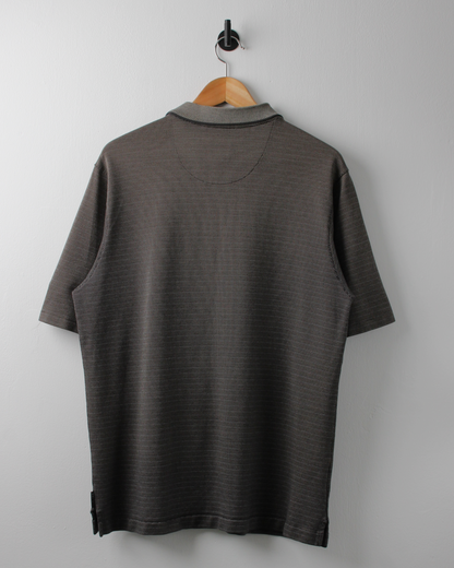 00s Nike Shield Logo Micro-Pattern Polo (M)