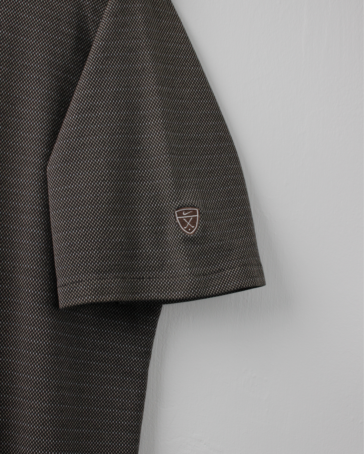 00s Nike Shield Logo Micro-Pattern Polo (M)