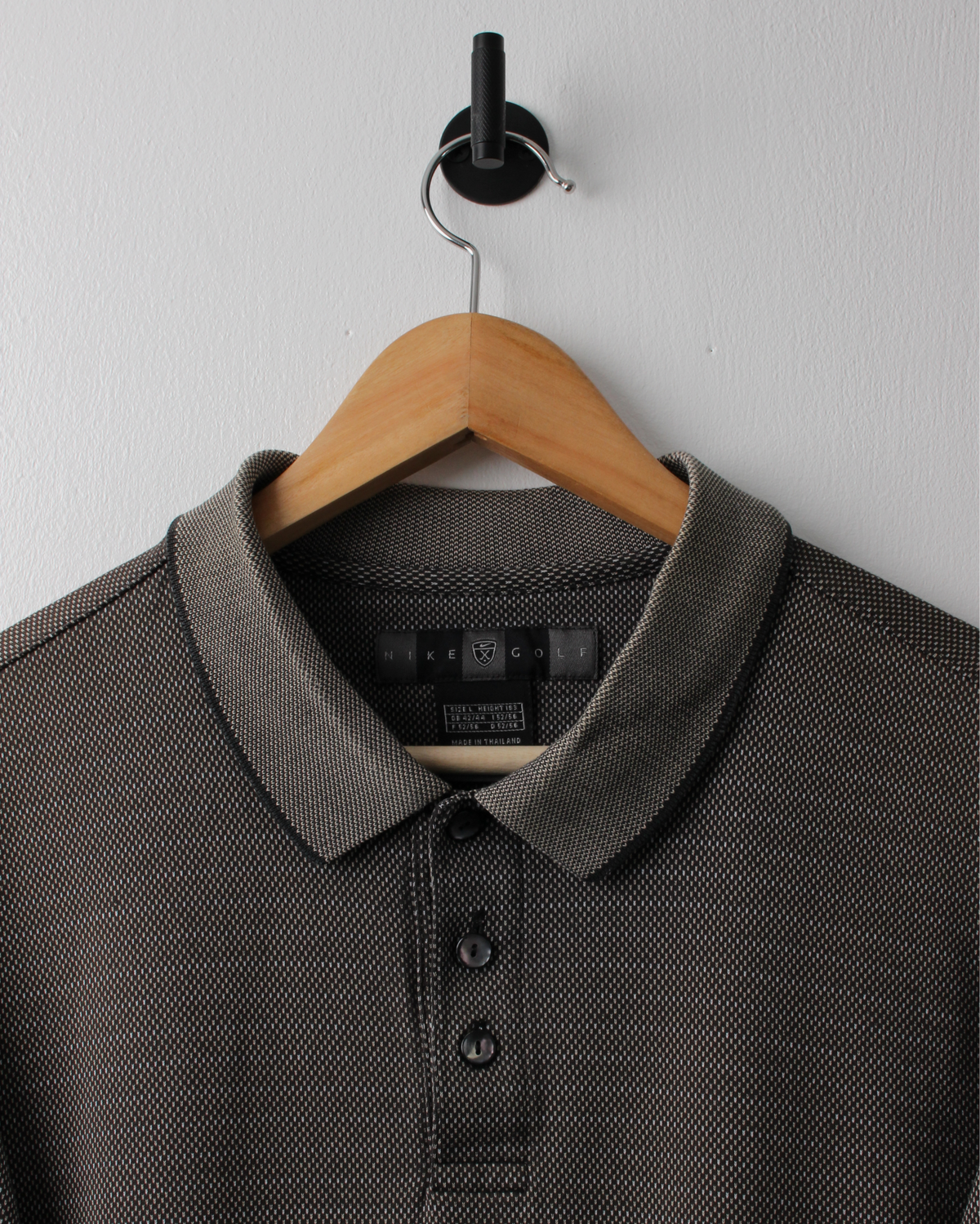 00s Nike Shield Logo Micro-Pattern Polo (M)