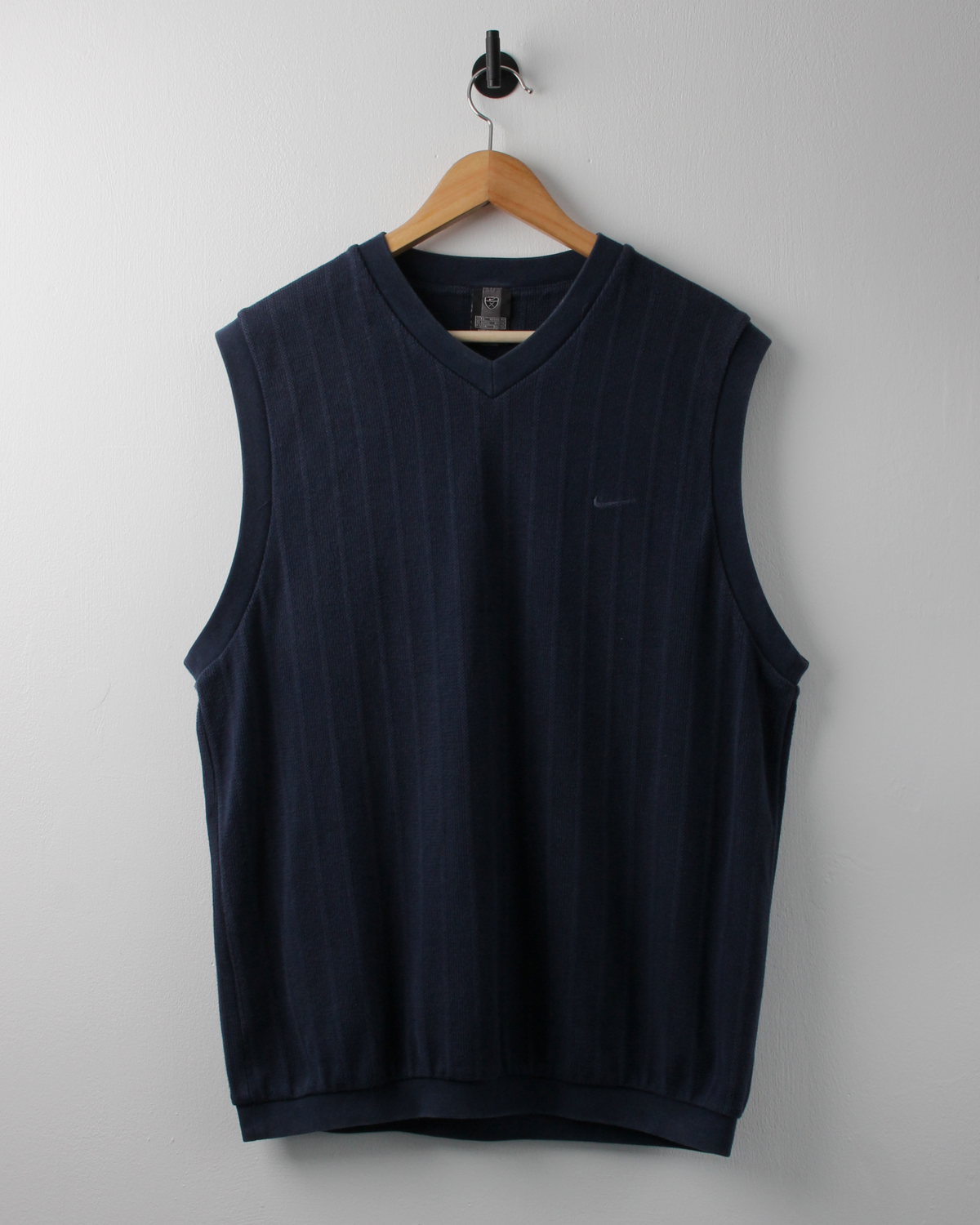 00s Nike Navy Textured Sweater Vest (L)