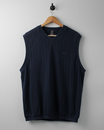 00s Nike Navy Textured Sweater Vest (L)