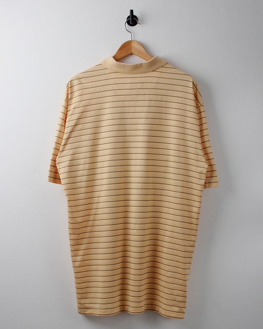 00s Nike Tiger Woods Collection Yellow & Brown Striped Polo (XL)