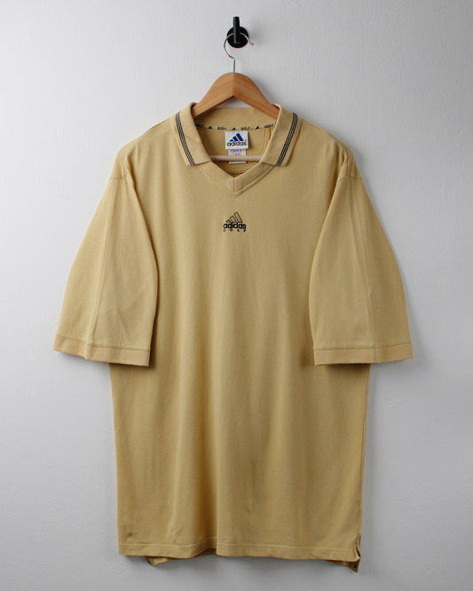 90s Adidas Golf Yellow Centre Logo Buttonless Polo (L)