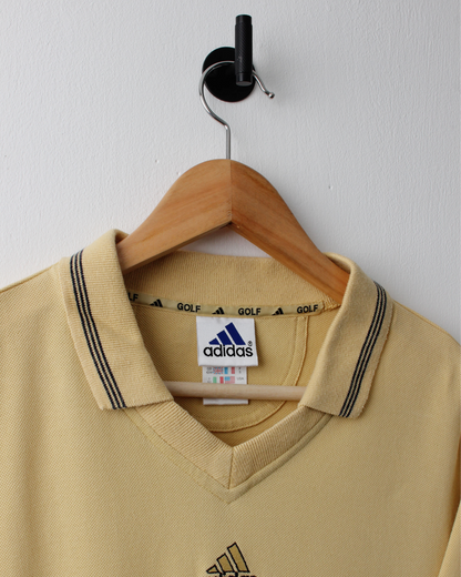 90s Adidas Golf Yellow Centre Logo Buttonless Polo (L)