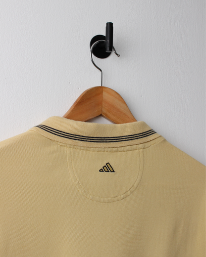 90s Adidas Golf Yellow Centre Logo Buttonless Polo (L)
