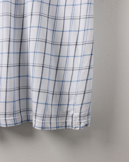 00s Reebok White & Blue Chequered Polo (XL)