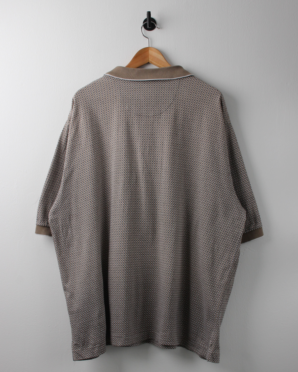90s Nike Brown Geometric Micro Pattern Polo (XL)