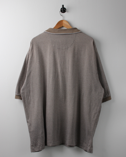 90s Nike Brown Geometric Micro Pattern Polo (XL)