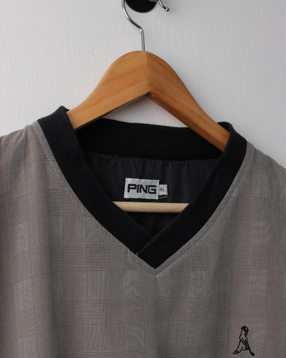 90s Ping 'Mr Ping' Logo Micro Pattern Windbreaker (XL)