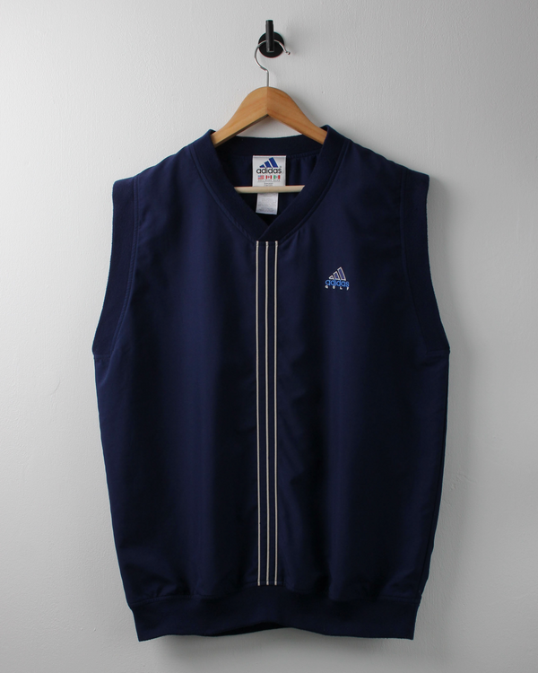90s Adidas Navy Windbreaker Golf Vest (L)