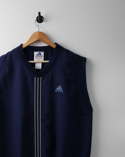 90s Adidas Navy Windbreaker Golf Vest (L)
