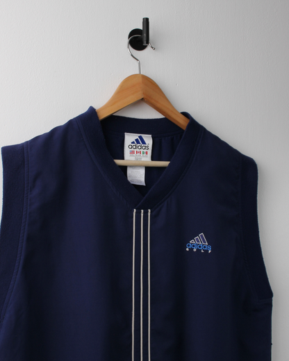 90s Adidas Navy Windbreaker Golf Vest (L)