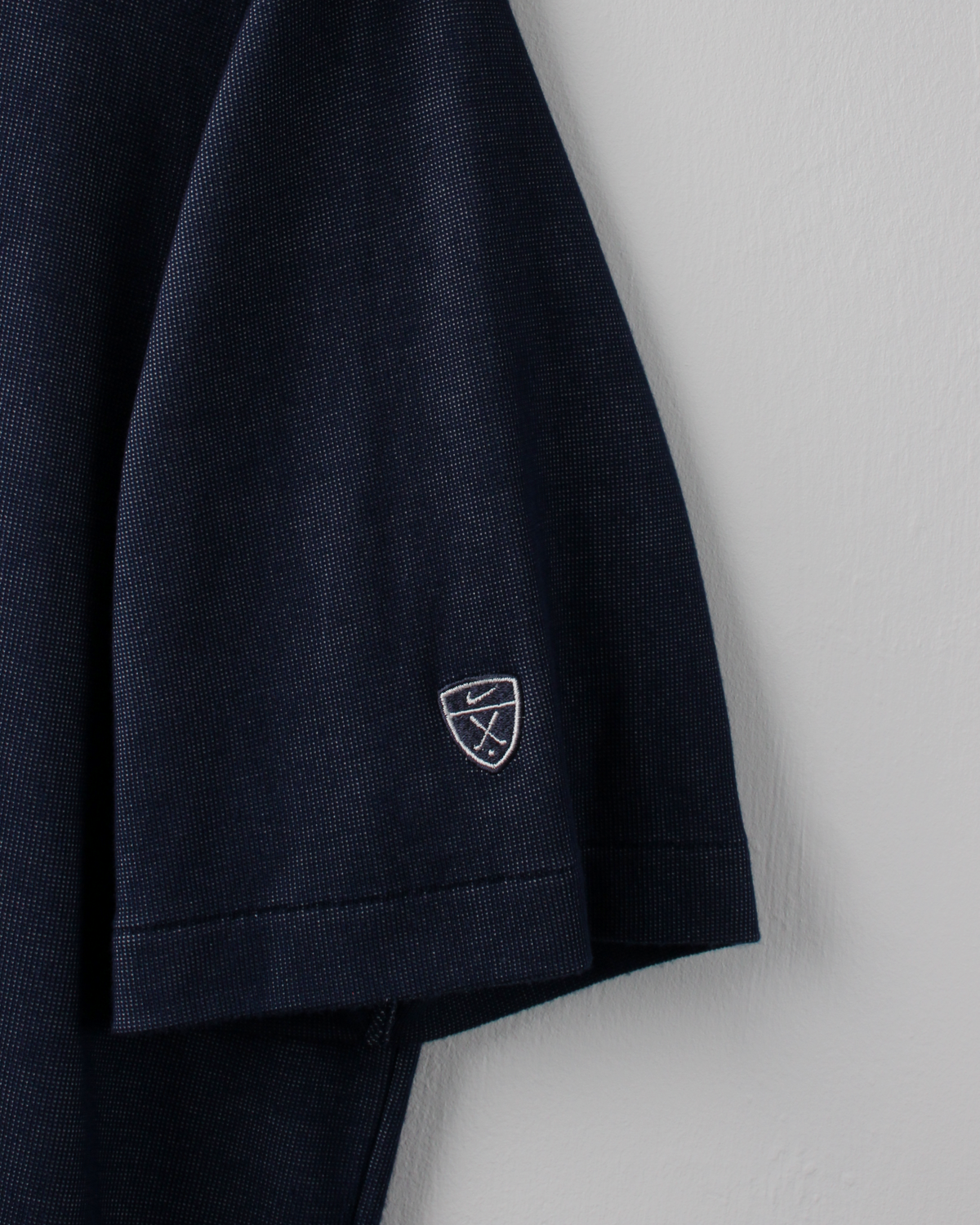 00s Nike Shield Logo Blue Micro Pattern Polo (L)