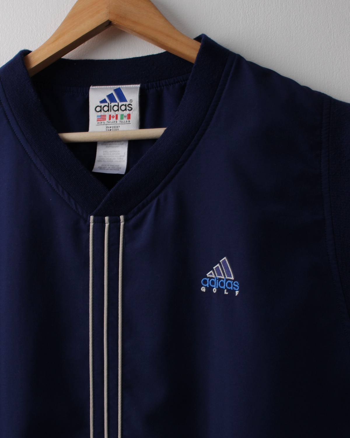 90s Adidas Navy Windbreaker Golf Vest (L)
