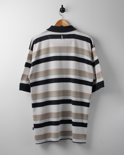 00s Ping ‘Mr Ping’ Logo Striped Polo (L)