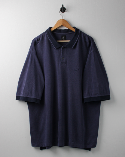 90s Nike Blue Textured Polo (XXL)