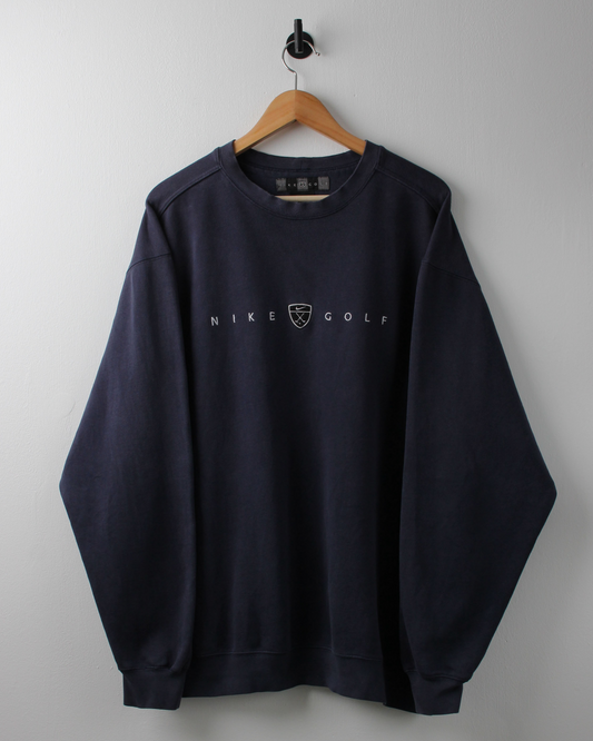 00s Nike Shield Logo Navy Crewneck Sweatshirt (XL)