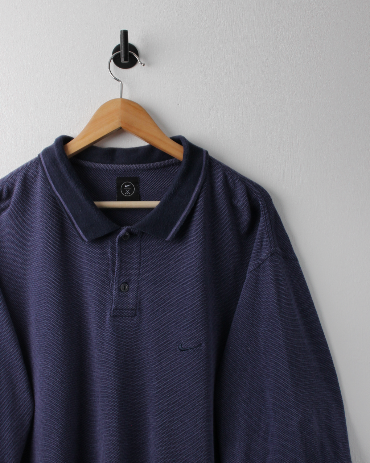 90s Nike Blue Textured Polo (XXL)