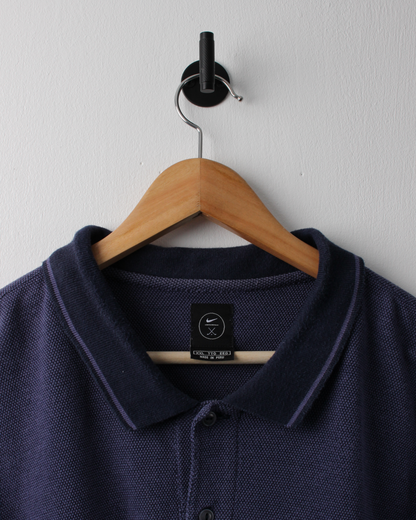 90s Nike Blue Textured Polo (XXL)