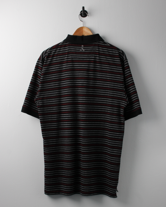 00s Ping Black & Red Striped Polo (M)