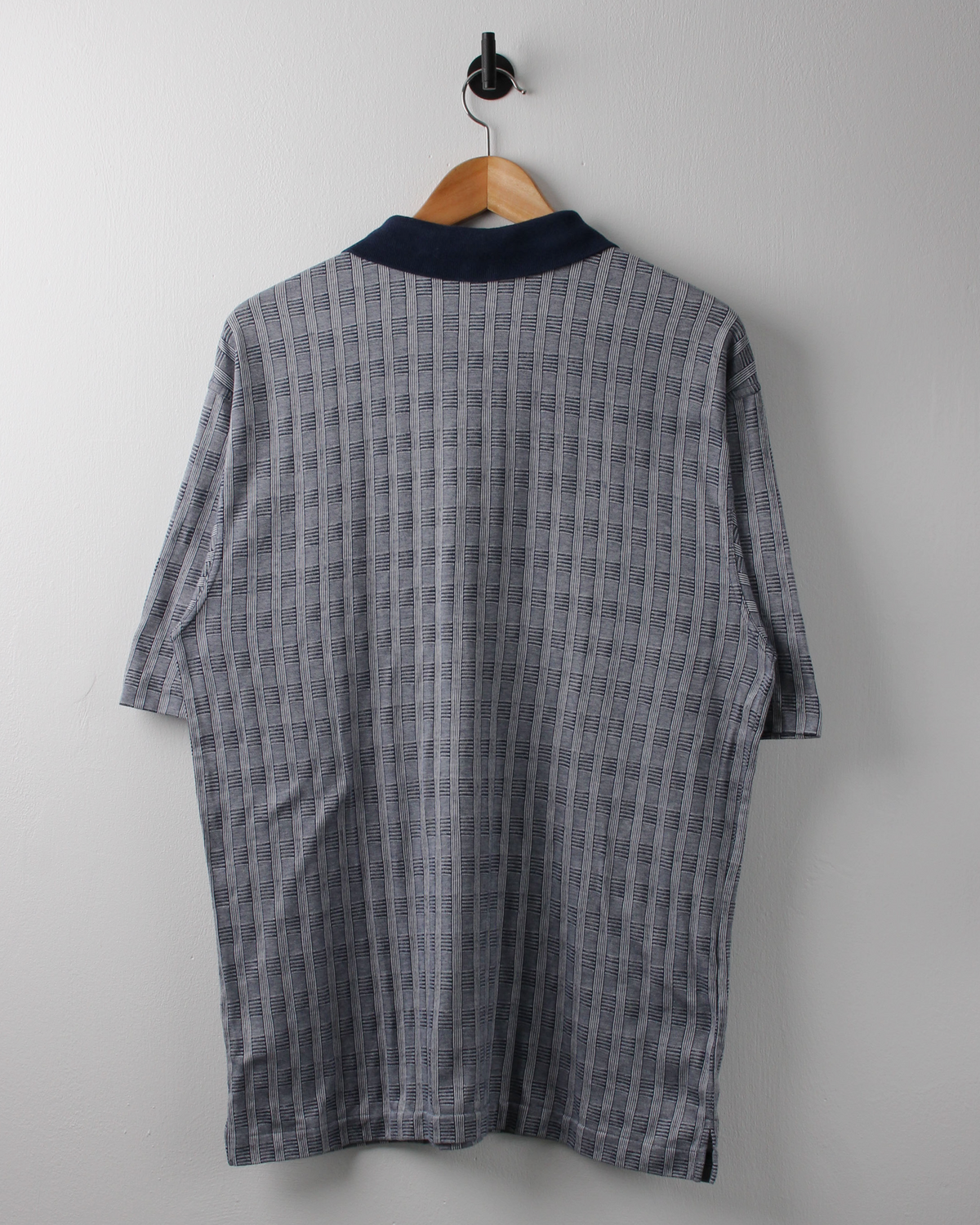 00s Nike Navy Geometric Pattern Polo (S)
