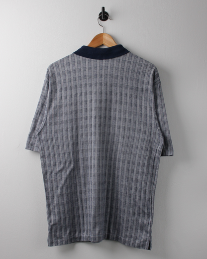 00s Nike Navy Geometric Pattern Polo (S)