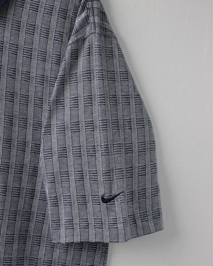 00s Nike Navy Geometric Pattern Polo (S)