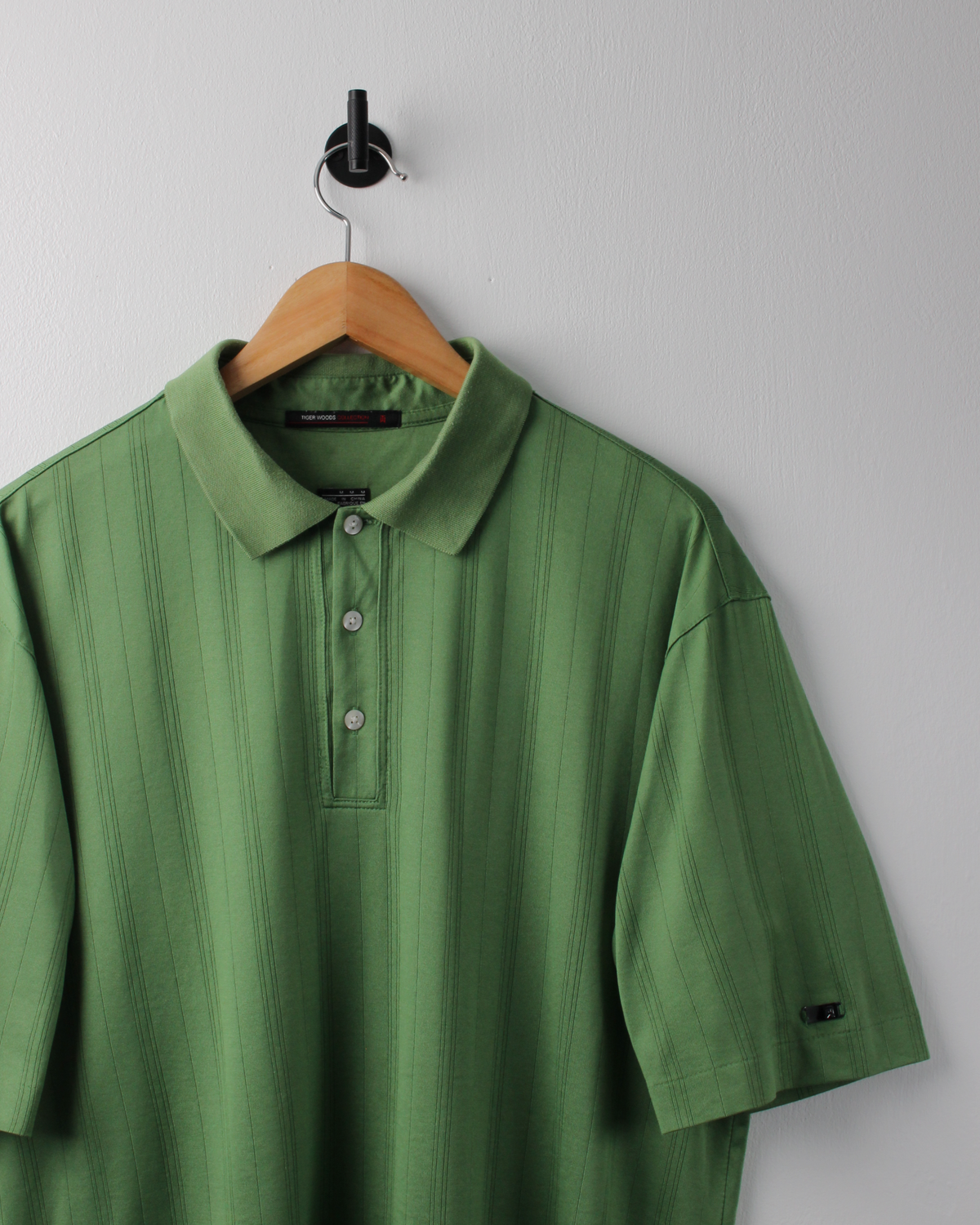 00s Nike Tiger Woods Collection Green Textured Polo (M)