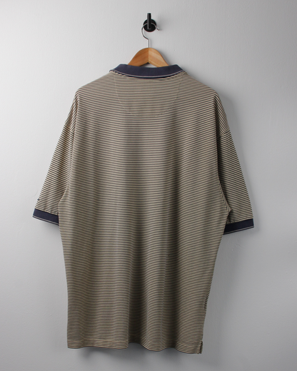 00s Nike Yellow & Navy Striped Polo (XL)