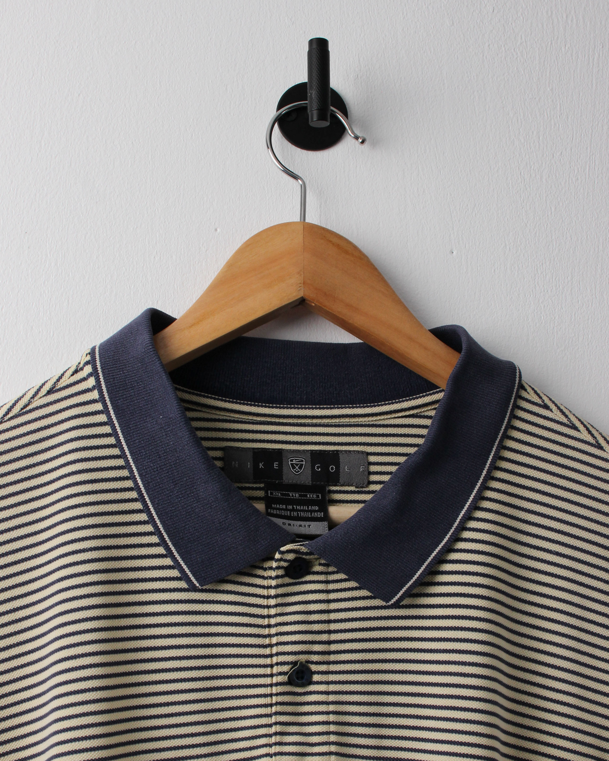 00s Nike Yellow & Navy Striped Polo (XL)