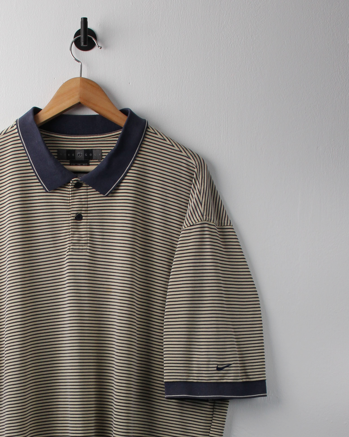 00s Nike Yellow & Navy Striped Polo (XL)