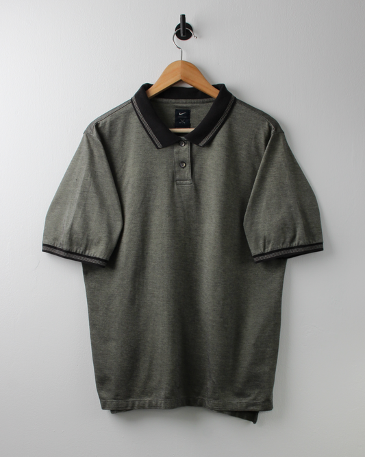 90s Nike Grey Micro Pattern Polo (S)