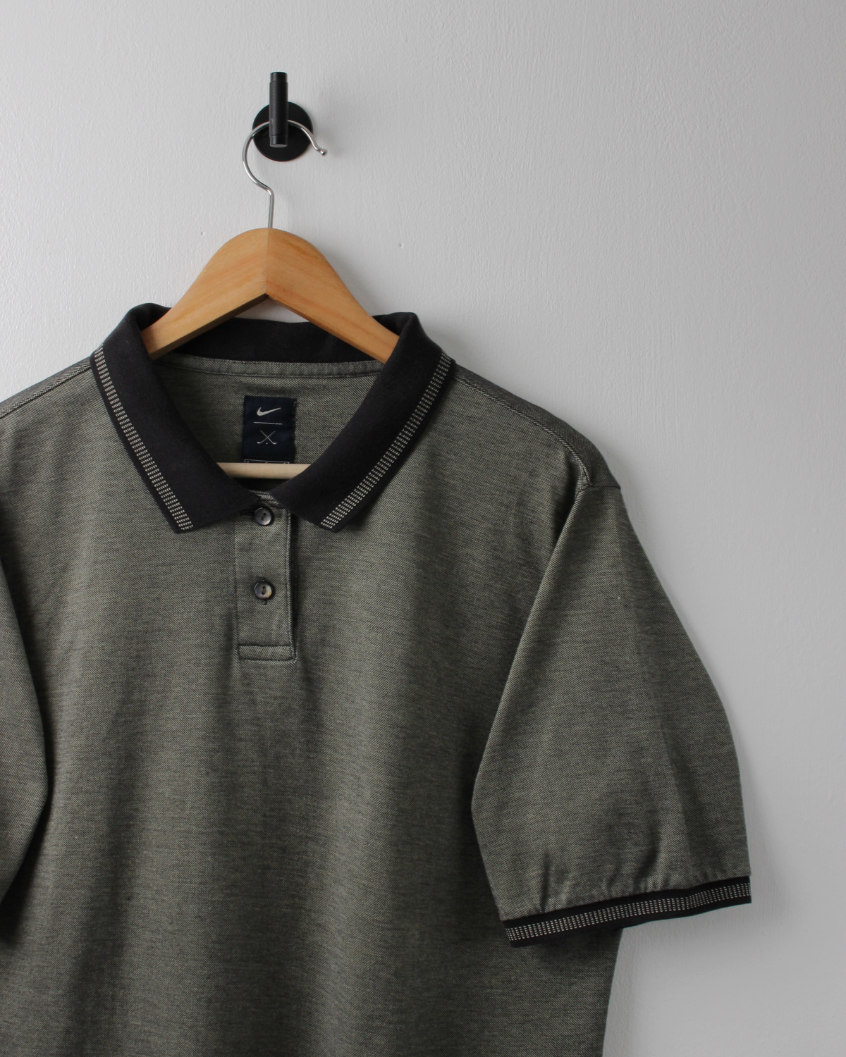90s Nike Grey Micro Pattern Polo (S)