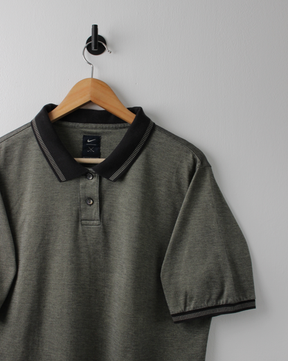 90s Nike Grey Micro Pattern Polo (S)