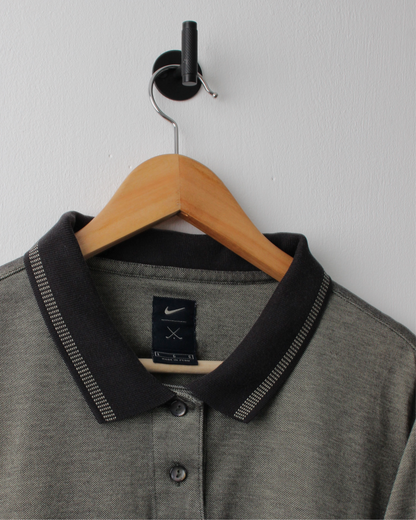 90s Nike Grey Micro Pattern Polo (S)