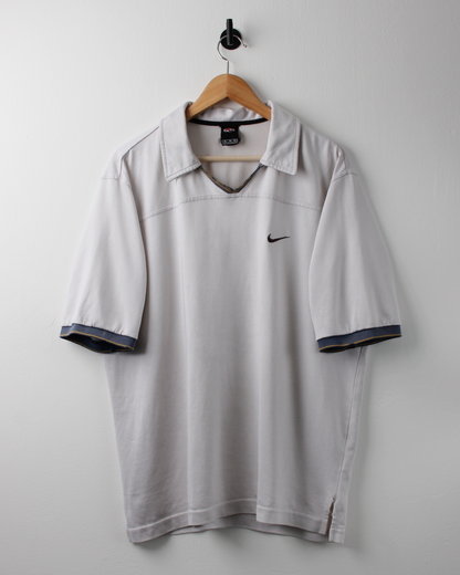 90s Nike Tiger Woods Yin Yang White Buttonless Polo (L)