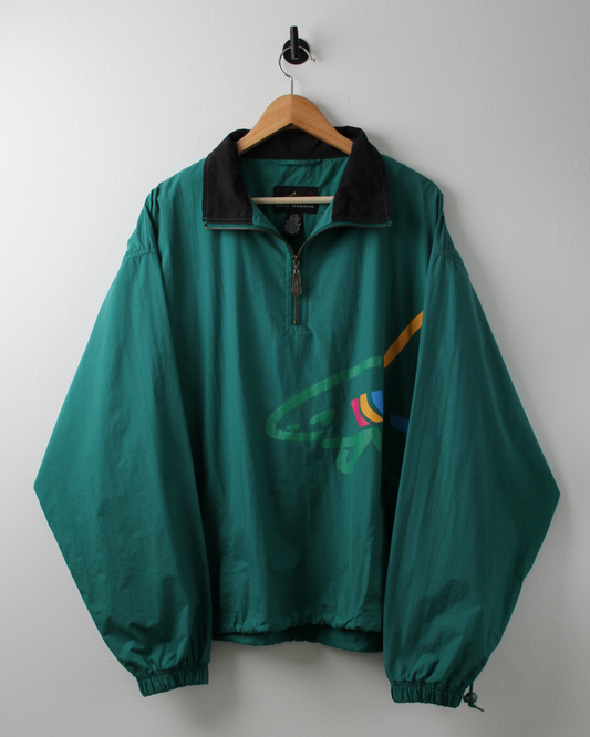 90s Greg Norman Shark Logo Green Quarter Zip Jacket (L)