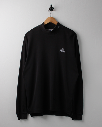 00s Adidas Golf Black Long Sleeve Cotton Mock Neck (M)
