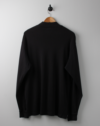 00s Adidas Golf Black Long Sleeve Cotton Mock Neck (M)