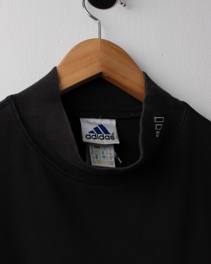 00s Adidas Golf Black Long Sleeve Cotton Mock Neck (M)