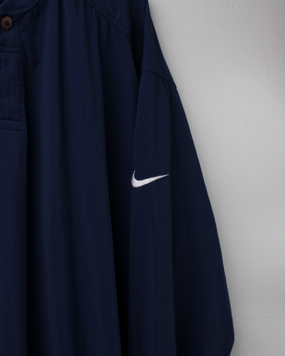 90s Nike Blue Buttoned Lightweight Windbreaker (XL)