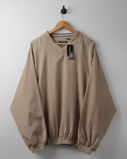 00s Reebok Golf Beige V-Neck Windbreaker with Tags (XL)