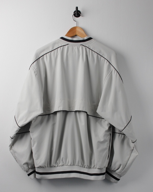90s Nike Cream & Black V-Neck Windbreaker (S)