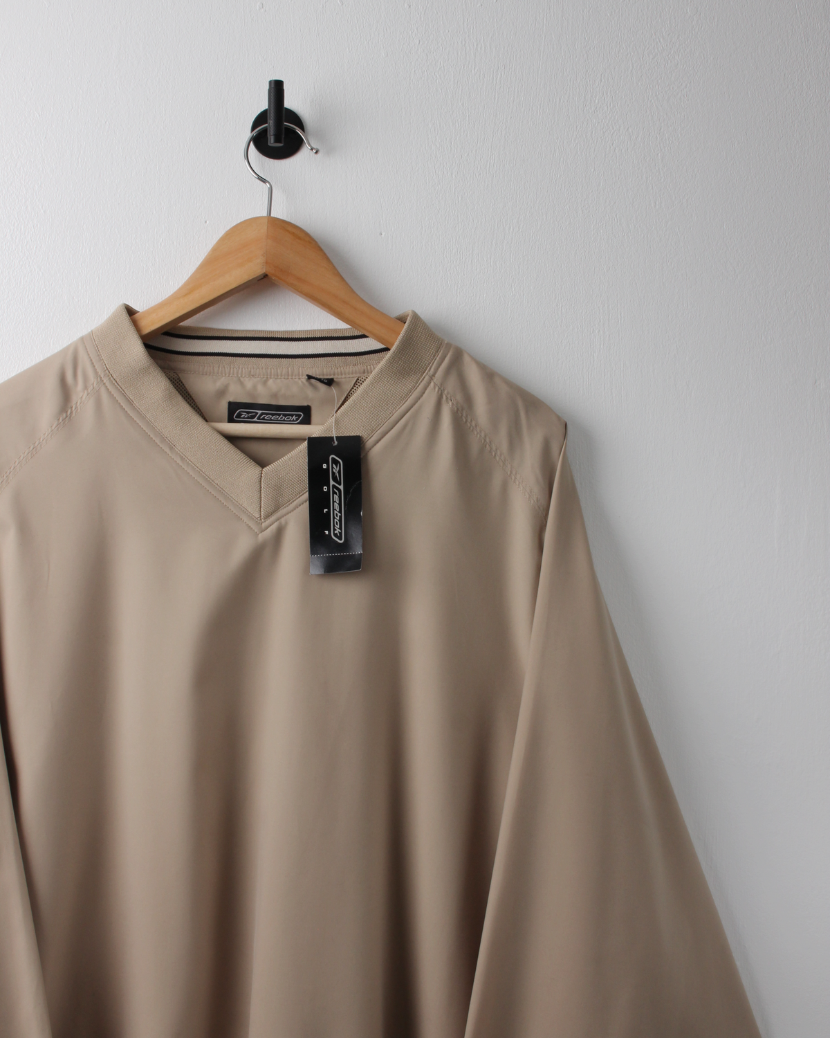 00s Reebok Golf Beige V-Neck Windbreaker with Tags (XL)
