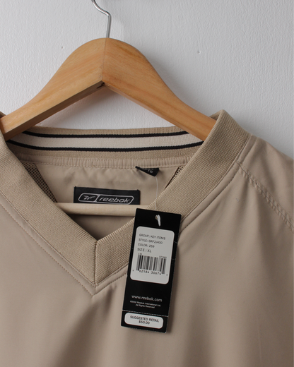 00s Reebok Golf Beige V-Neck Windbreaker with Tags (XL)
