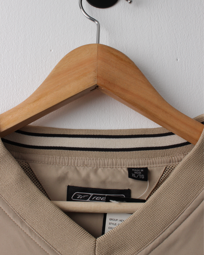 00s Reebok Golf Beige V-Neck Windbreaker with Tags (XL)