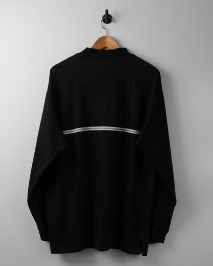 90s TaylorMade Black & White Long Sleeve Cotton Mock Neck (M)