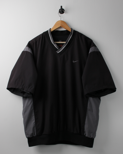 00s Nike Black & Grey Short Sleeve Windbreaker (XL)